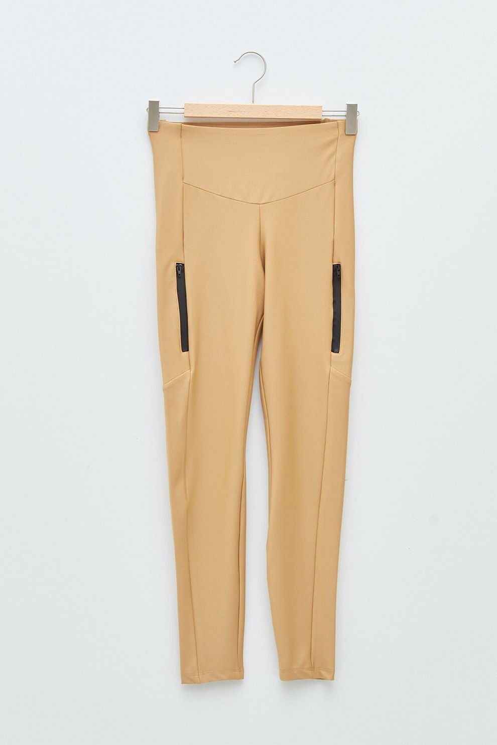 LC WAIKIKI, Colanti cu talie inalta si buzunare cu fermoar, Maro camel