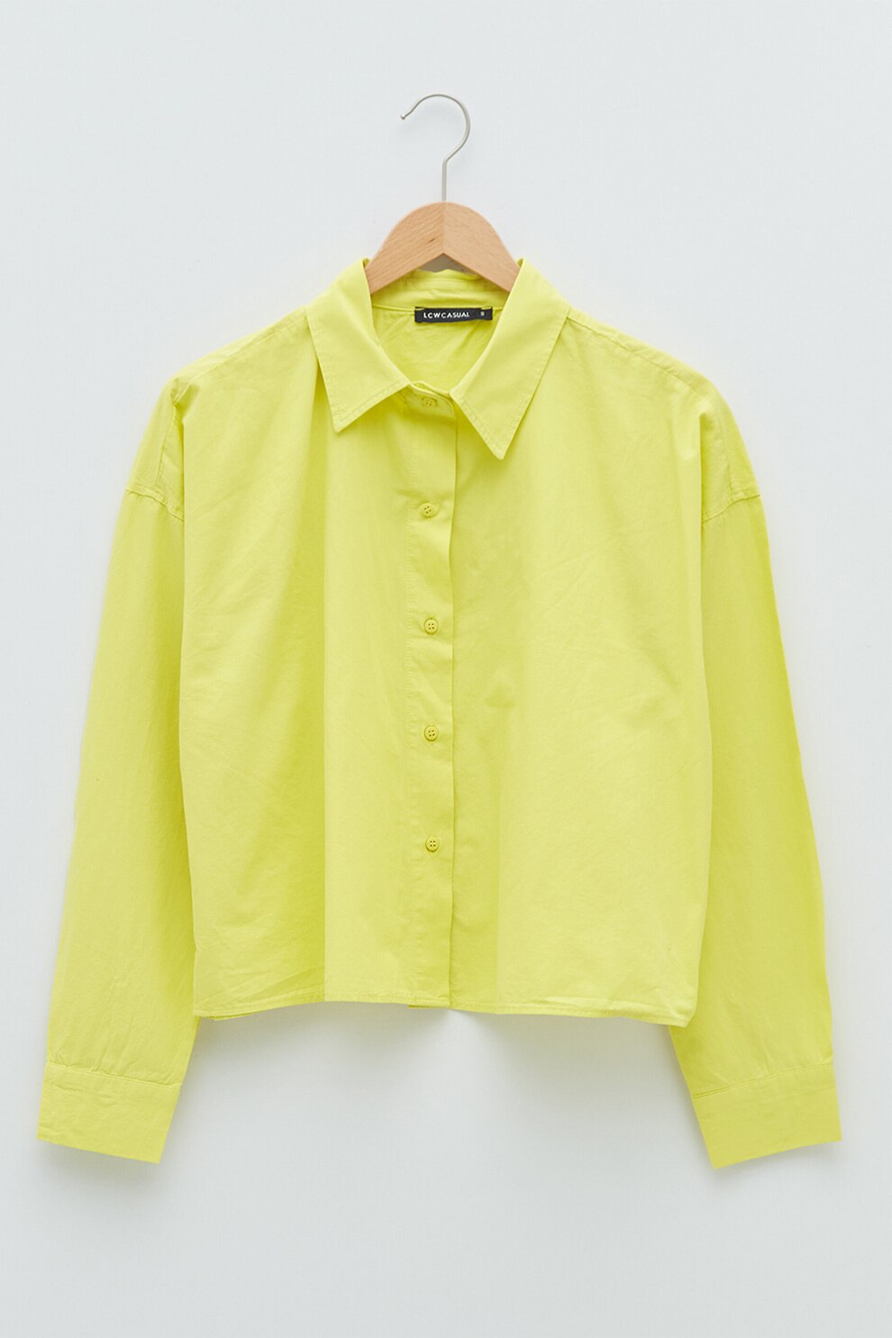 LC WAIKIKI, Camasa cu text contrastant pe partea din spate, Verde lime