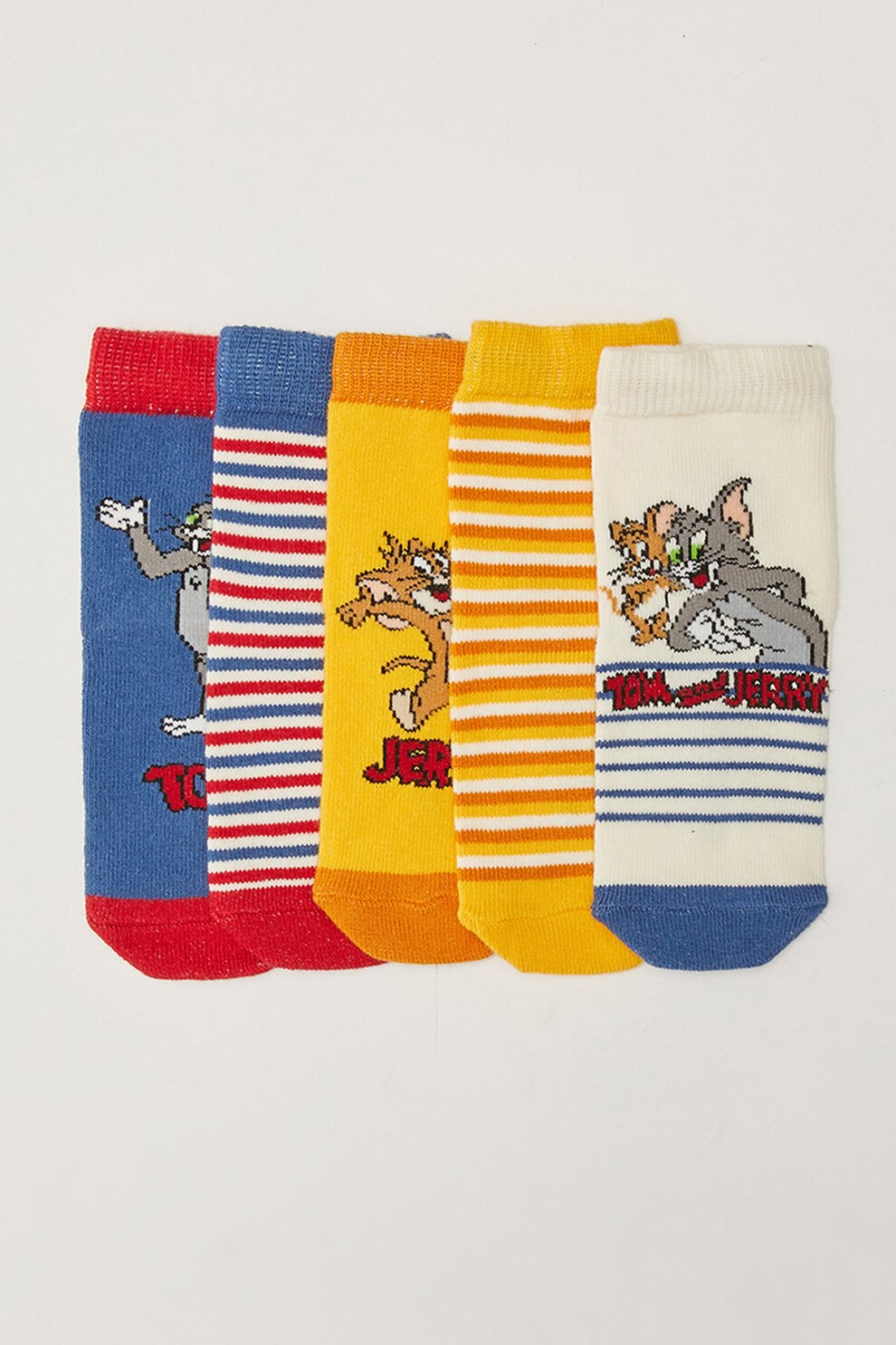 LC WAIKIKI, Set de sosete pana la glezna cu imprimeu - 5 perechi, Multicolora