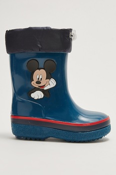 LC WAIKIKI, Cizme de ploaie de cauciuc cu model Mickey Mouse, Albastru petrol LC WAIKIKI, Cizme de ploaie de cauciuc cu model Mickey Mouse, Albastru petrol