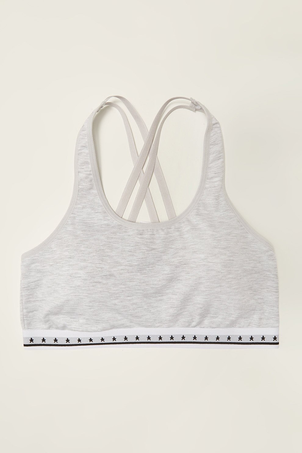 LC WAIKIKI, Bustiera din jerseu cu bretele incrucisate, Gri deschis melange