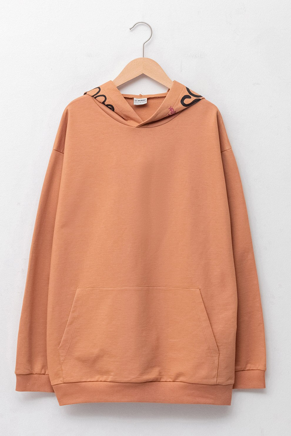 LC WAIKIKI, Hanorac cu buzunar kangaroo, Oranj persan/negru/fucsia