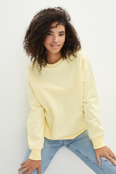 LC WAIKIKI, Bluza sport cu maneci raglan si decolteu rotund, Galben pai LC WAIKIKI, Bluza sport cu maneci raglan si decolteu rotund, Galben pai