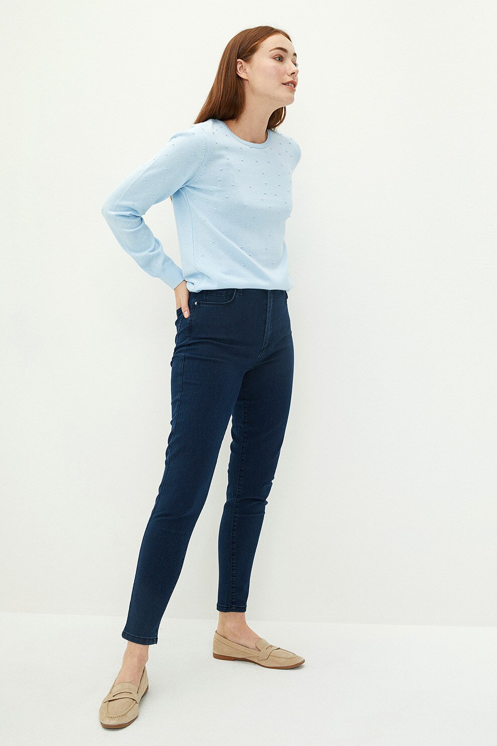 LC WAIKIKI, Blugi slim fit cu model cu 5 buzunare, Bleumarin, S