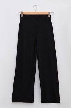 LC WAIKIKI, Pantloni cu croiala ampla si talie elastica, Negru LC WAIKIKI, Pantloni cu croiala ampla si talie elastica, Negru