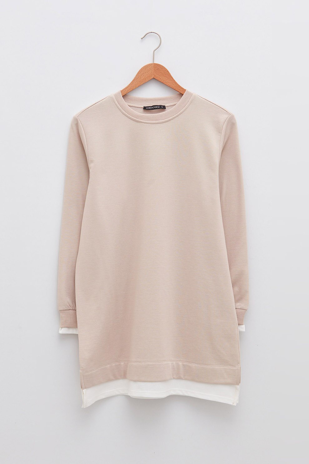 LC WAIKIKI, Bluza sport cu decolteu la baza gatului si garnituri contrastante, Roz pal