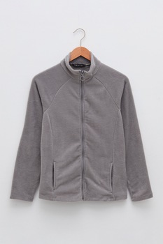 LC WAIKIKI, Bluza sport de fleece cu fermoar, Gri cenusa LC WAIKIKI, Bluza sport de fleece cu fermoar, Gri cenusa