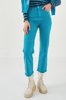 LC WAIKIKI, Blugi drepti cu talie inalta, Turcoaz LC WAIKIKI, Blugi drepti cu talie inalta, Turcoaz