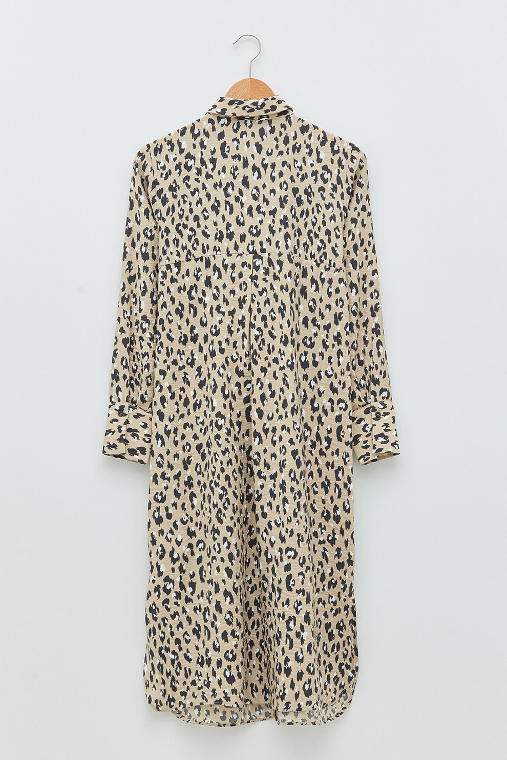 LC WAIKIKI, Rochie-camasa cu cordon in talie, Maro camel/Negru