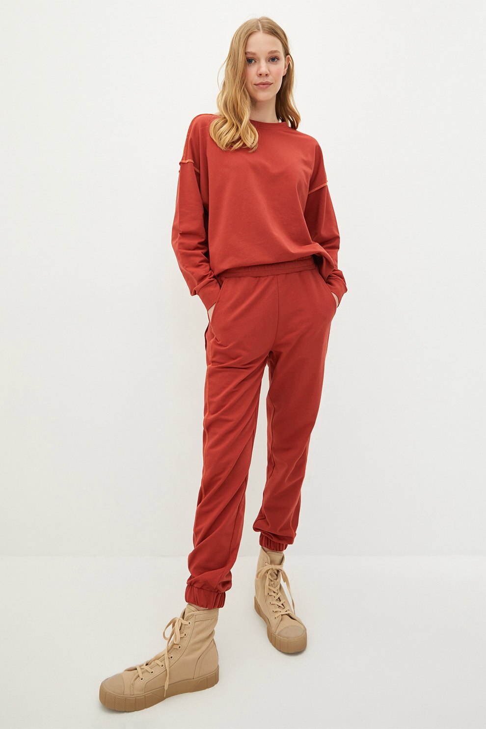 LC WAIKIKI, Pantaloni sport cu talie elastica, Oranj stins