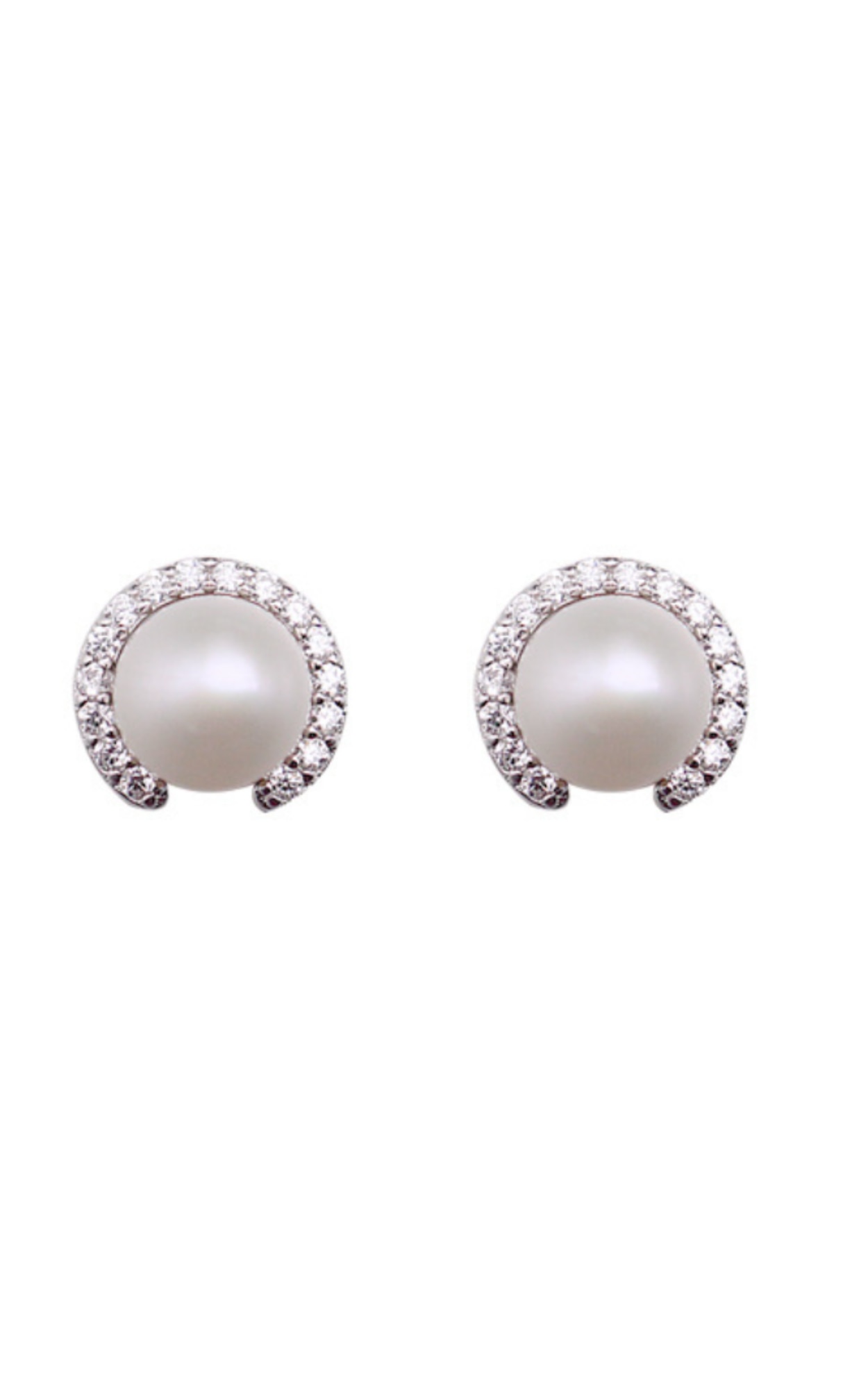 Cercei din argint 925 Diamond Pearl in forma de perla cu pietre de zirconiu, ideali aniversare, sarbatori, martisor