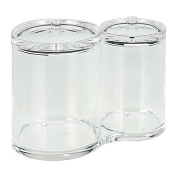 Recipient pentru baie cu capac Eleganza, Sticla, 8 x 15 x 10 cm, Transparent Recipient pentru baie cu capac Eleganza, Sticla, 8 x 15 x 10 cm, Transparent