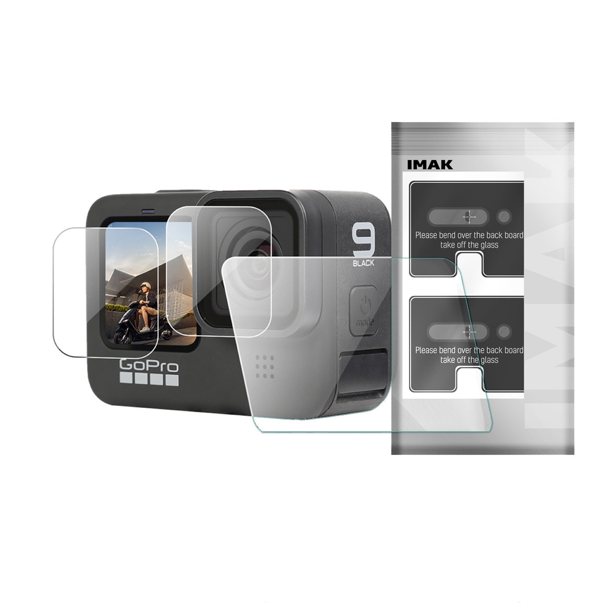 Set 3x Folii Protectie pentru GoPro Hero 9 / 10, Sticla, Transparent