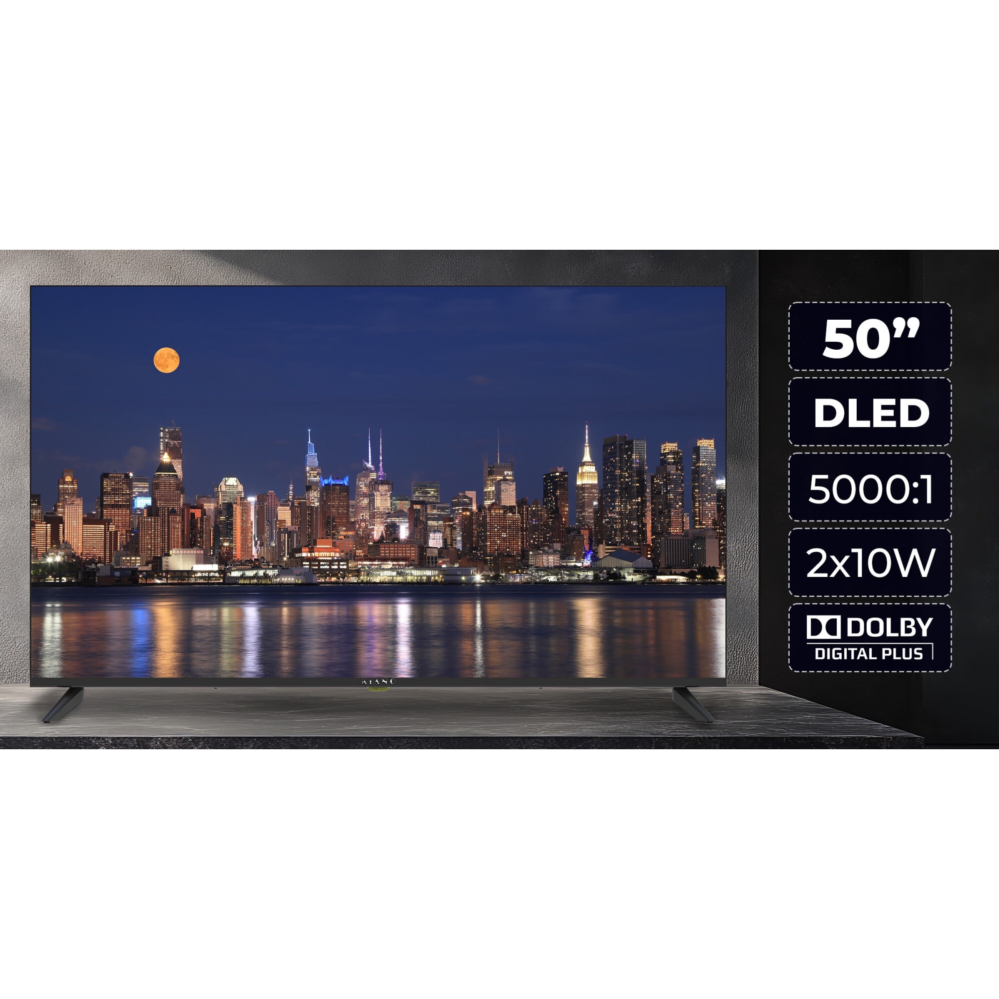 TV Kiano Elegance 50" Smart TV 4K Ultra HD DLED Carcasa metalica