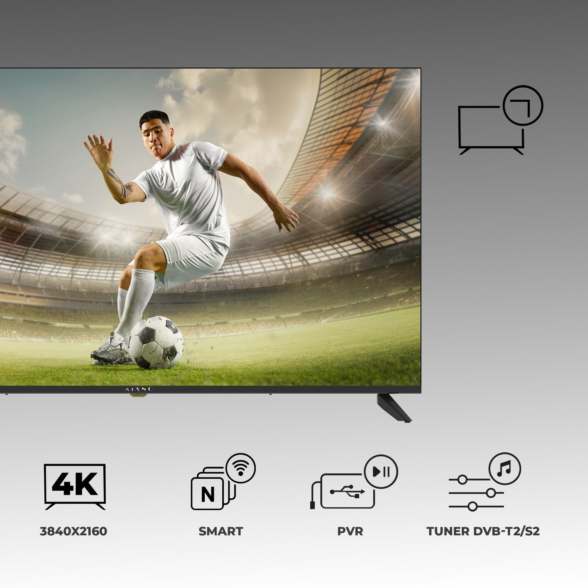 TV Kiano Elegance 50" Smart TV 4K Ultra HD DLED Carcasa metalica