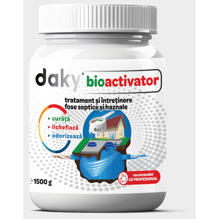 Bioactivator profesional daky® pentru fose septice Biofoss 1,5 kg