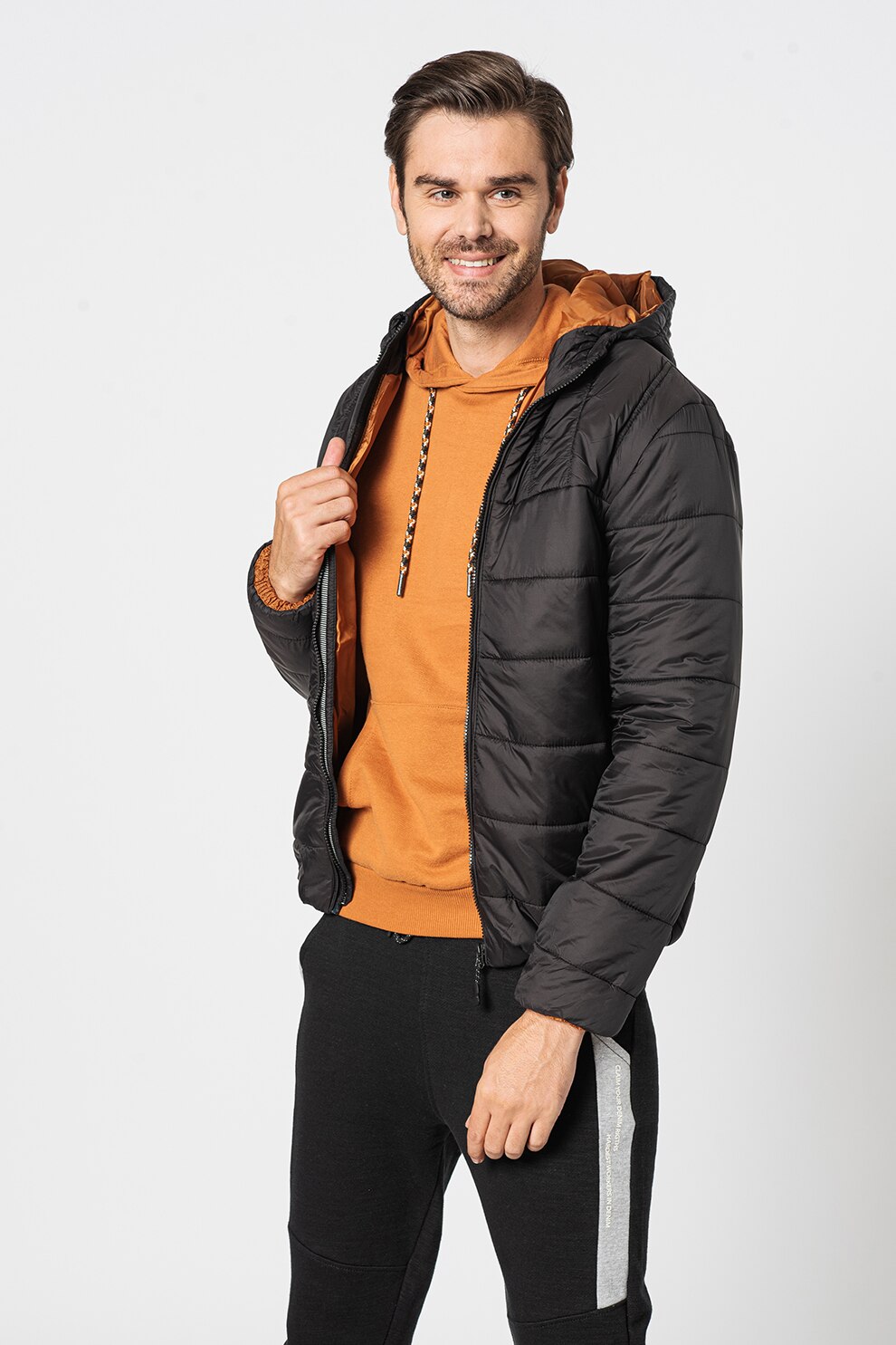 BLEND, Jacheta usora cu gluga, Negru