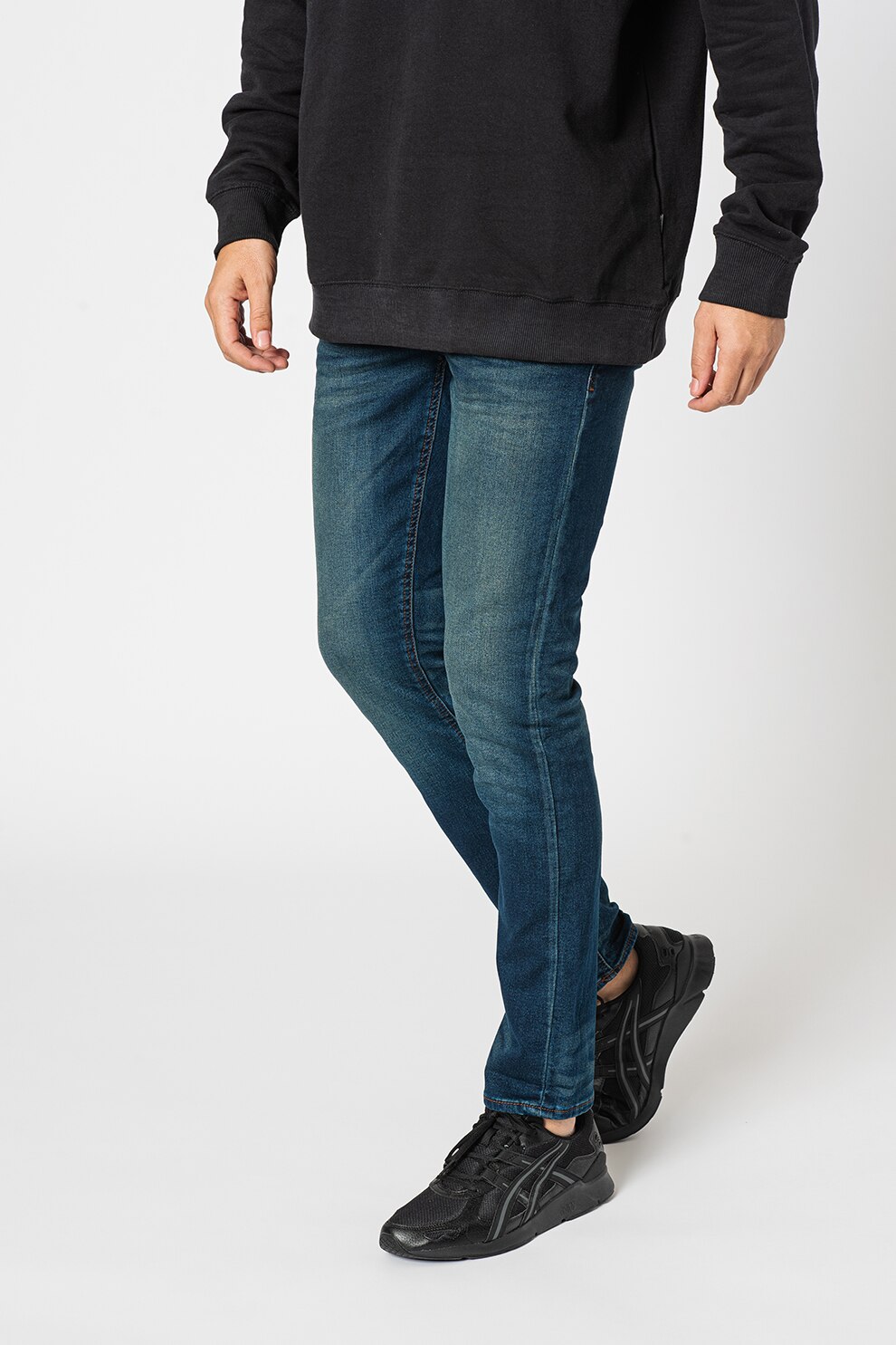 BLEND, Blugi uni slim fit, Bleumarin/Albastru inchis