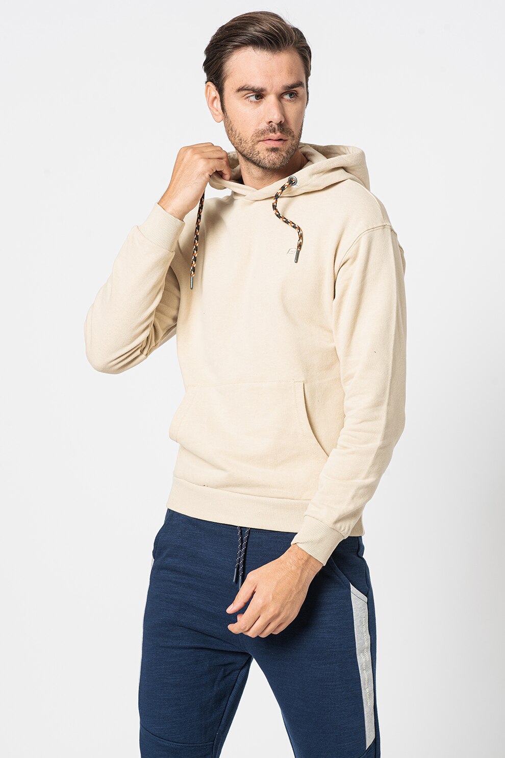 BLEND, Hanorac uni cu buzunar kangaroo, Bej