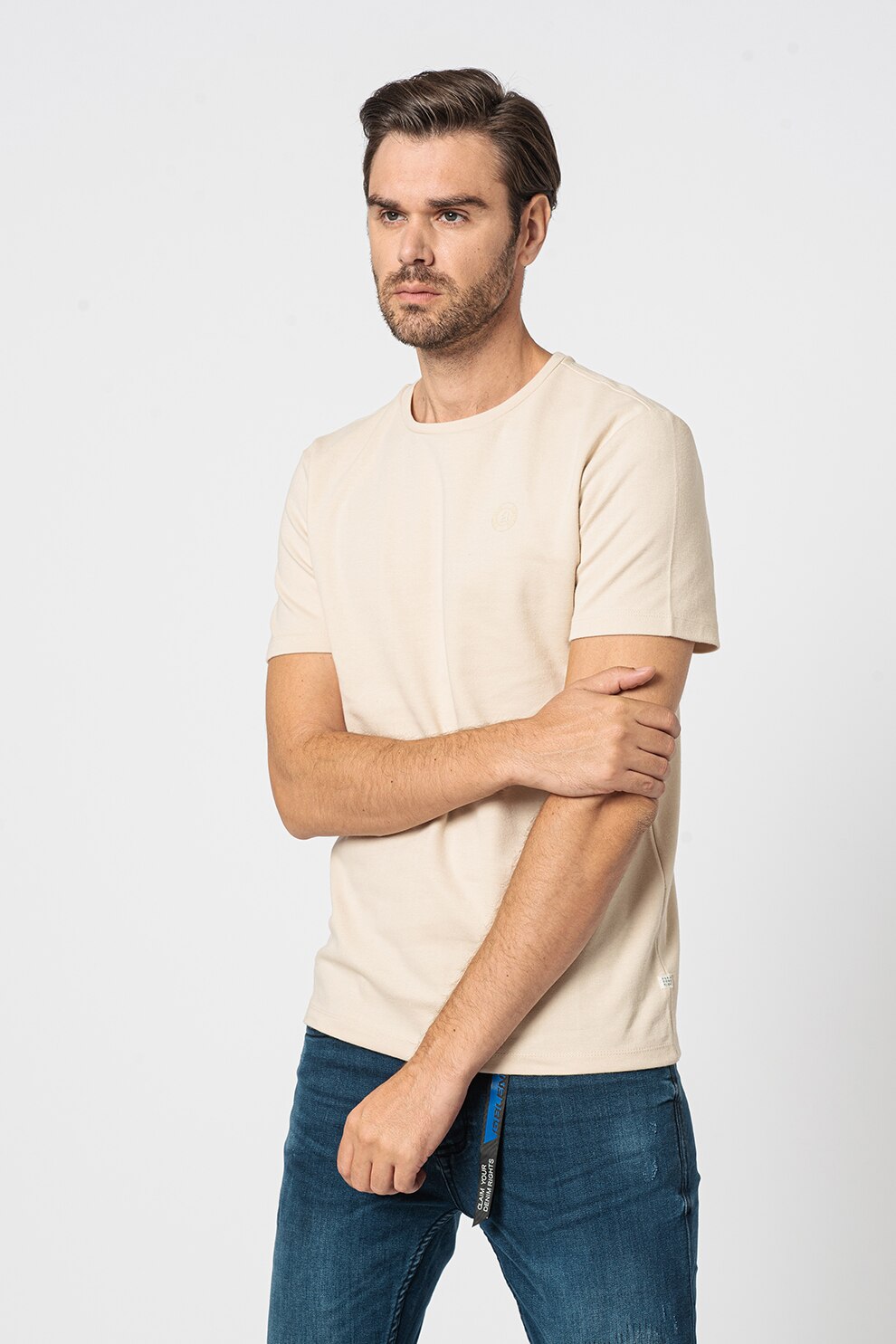 BLEND, Tricou de bumbac organic, Bej