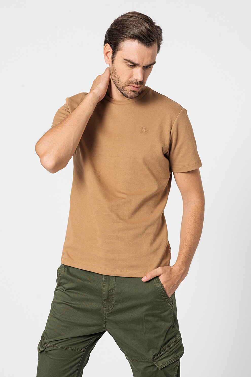 BLEND, Tricou de bumbac organic, Maro