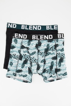 BLEND, Set de boxeri din amestec de bumbac - 2 perechi, Negru/Alb/Verde BLEND, Set de boxeri din amestec de bumbac - 2 perechi, Negru/Alb/Verde