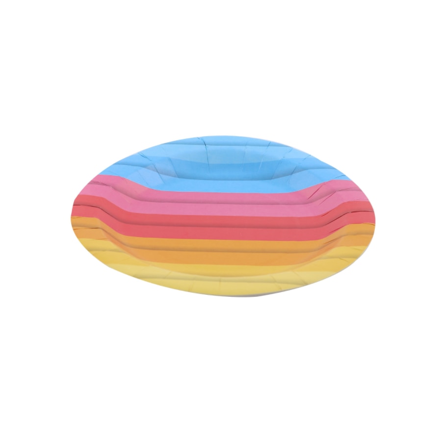 Set farfurii rotunde Curcubeu, 10 bucati, carton, D 23 cm