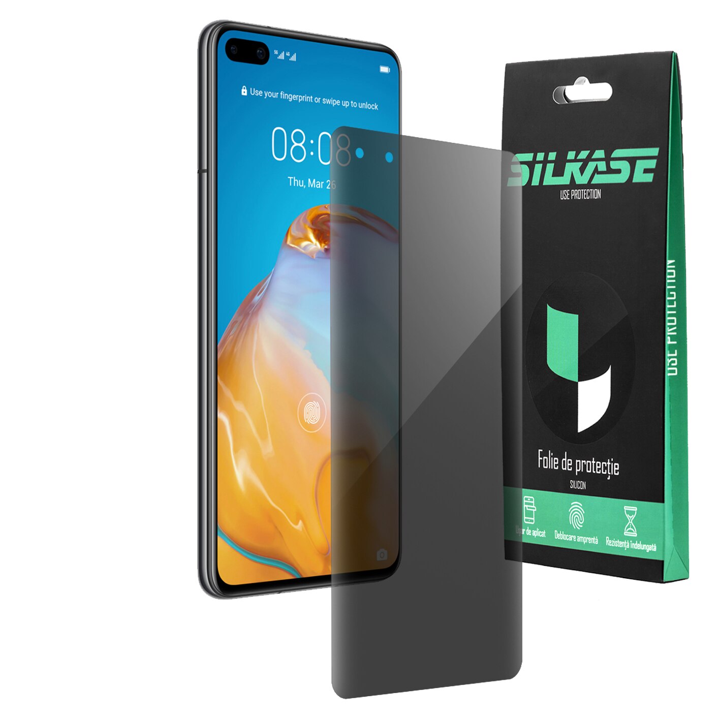 Folie Privacy Silkase Pentru Huawei P40 Protectie Ecran Silicon