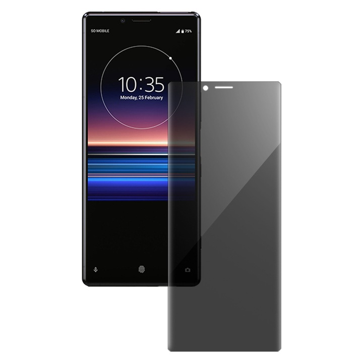 SILKASE privacy фолио за Sony Xperia 1, защита на екрана, силикон