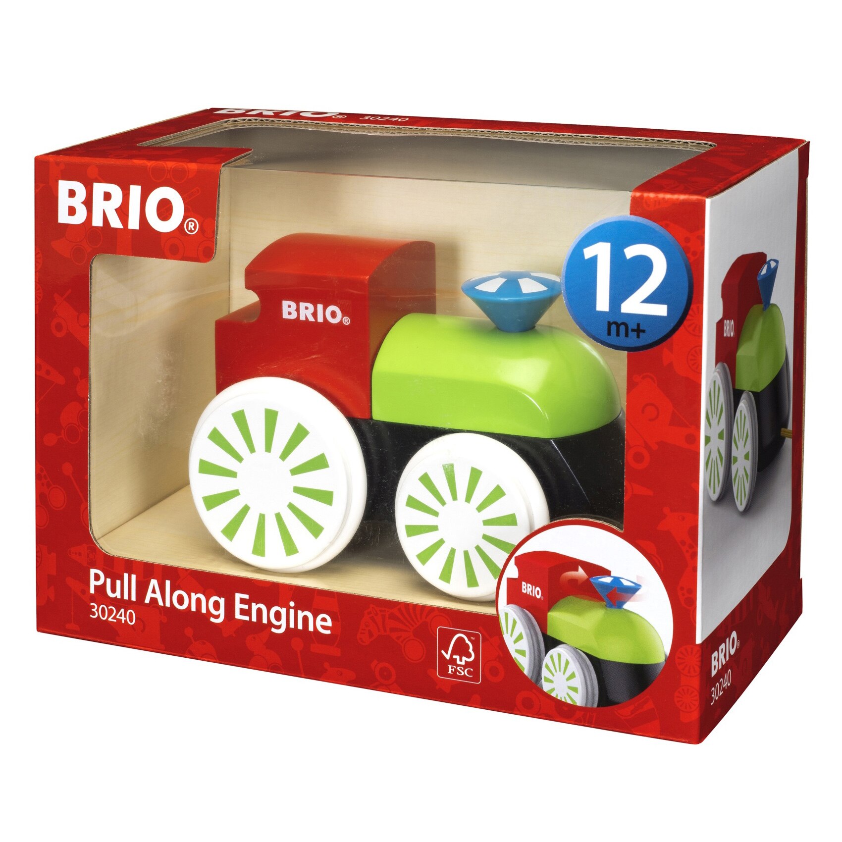 Jucarie de tras din lemn Brio - Locomotiva