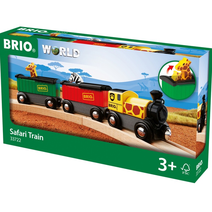 Tren din lemn Brio - Safari