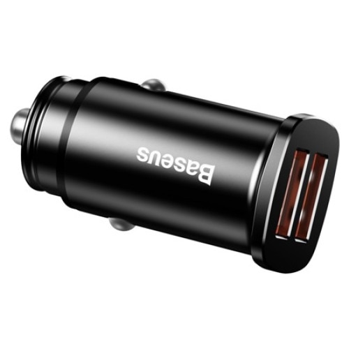 Incarcator auto, Baseus Square, IMK-CCALL-DS01, 2 porturi USB Quick Charge 3.0, PD, 30W, Negru