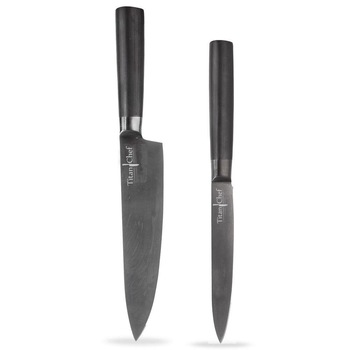 Set cutite bucatarie Titan Chef, Orion, Inox, 12.5/20.5 cm, Negru Set cutite bucatarie Titan Chef, Orion, Inox, 12.5/20.5 cm, Negru
