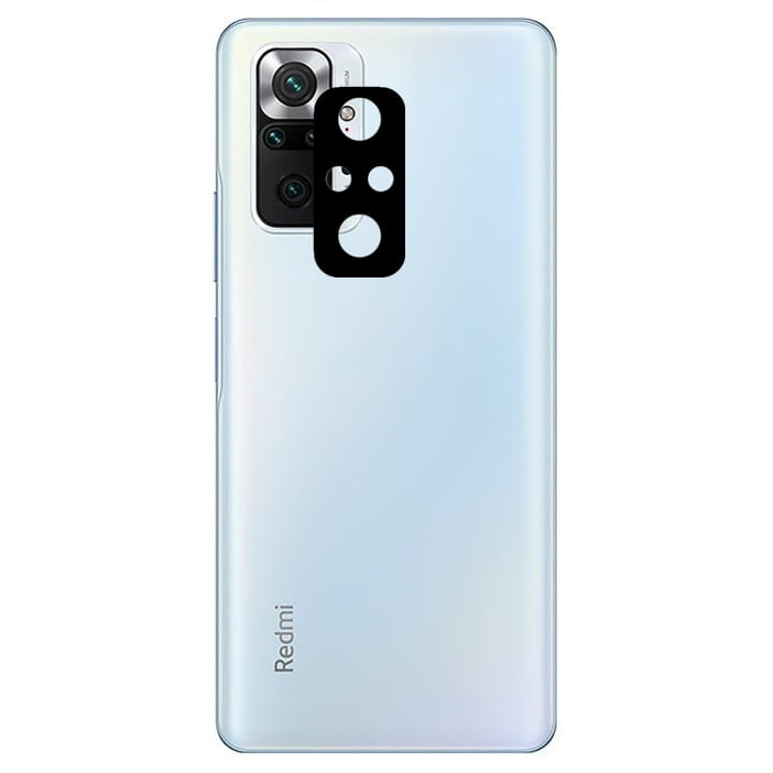 Set 2 folii protectie camera foto Bizon pentru Xiaomi Redmi Note 10 Pro, Sticla securizata, Negru