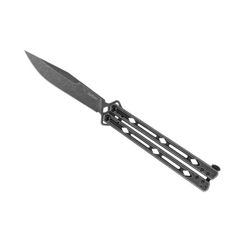 Briceag fluture Lucha KS.5150BW, Kershaw, Lama din otel, 15 cm, Negru