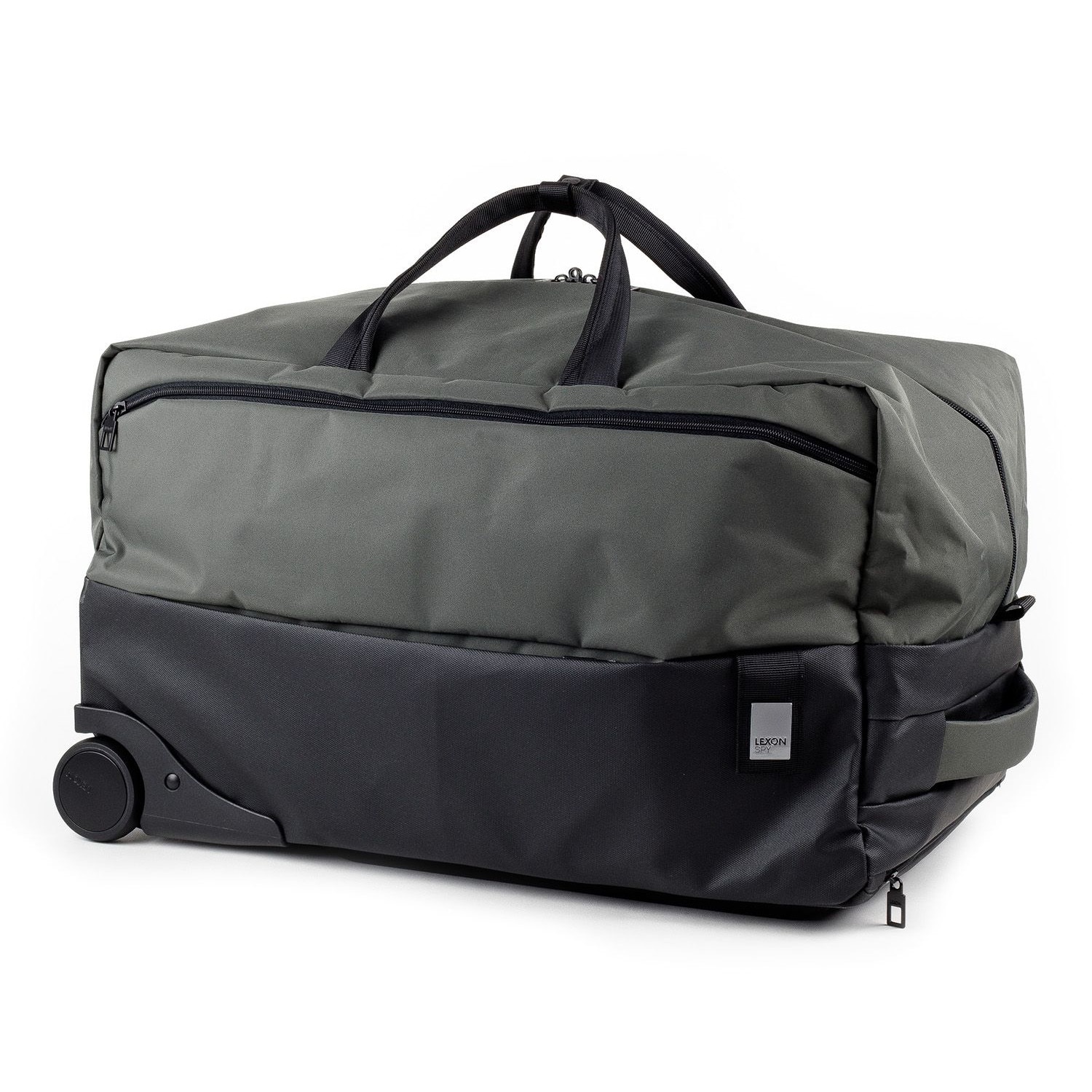 Troler Duffle, Lexon, pe roti, Spy, 57x33x31,5 cm, gri cu negru