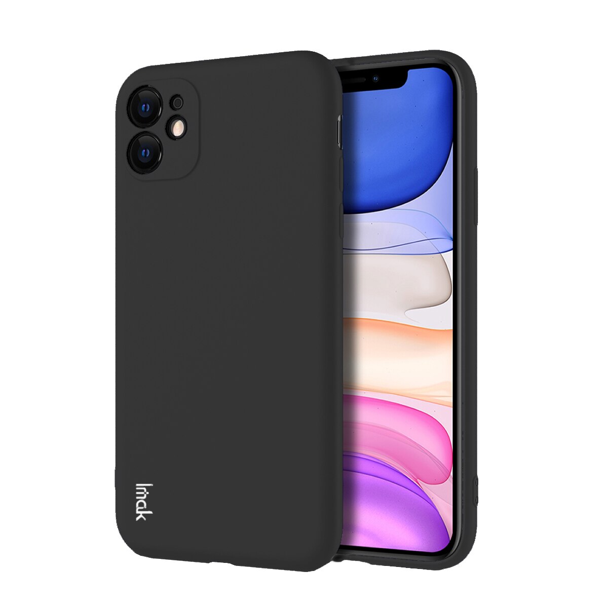 Husa Iphone 12/12 PRO, IMAK, Cauciuc, Negru