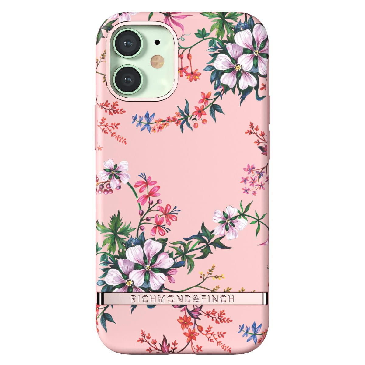 Husa de protectie Richmond & Finch Pink Blooms pentru iPhone 12 Mini, Plastic, Multicolor