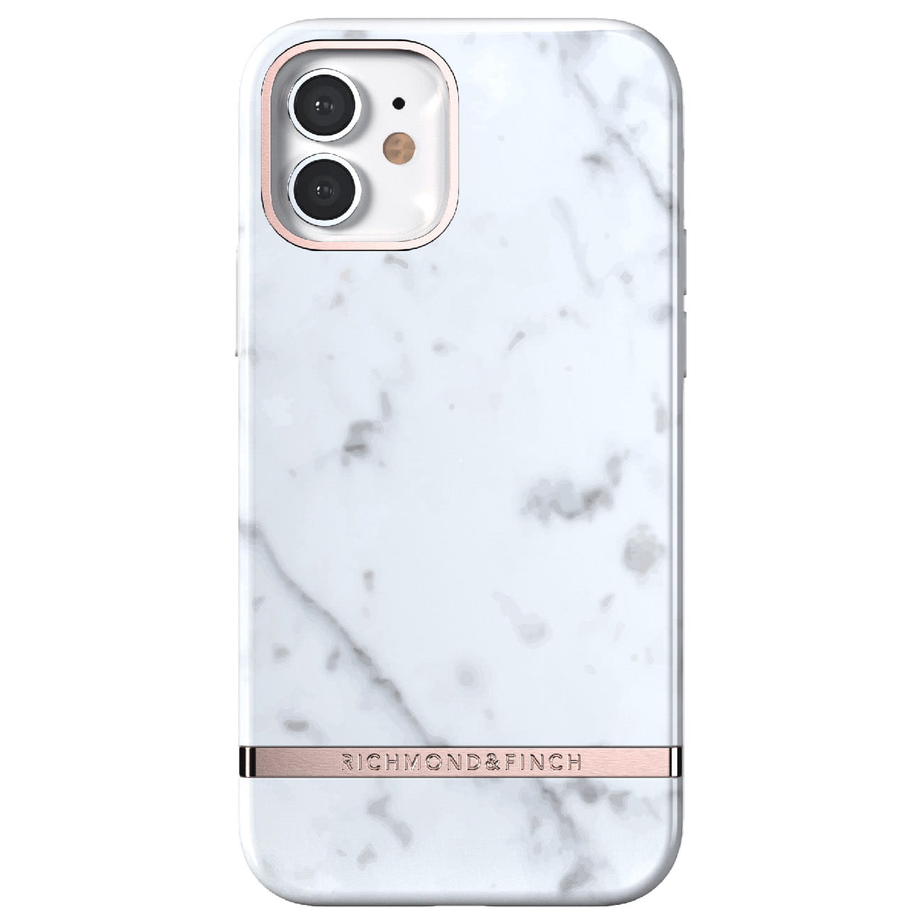 Husa de protectie Richmond & Finch Marble pentru iPhone 12/ 12 Pro, Plastic, Alb