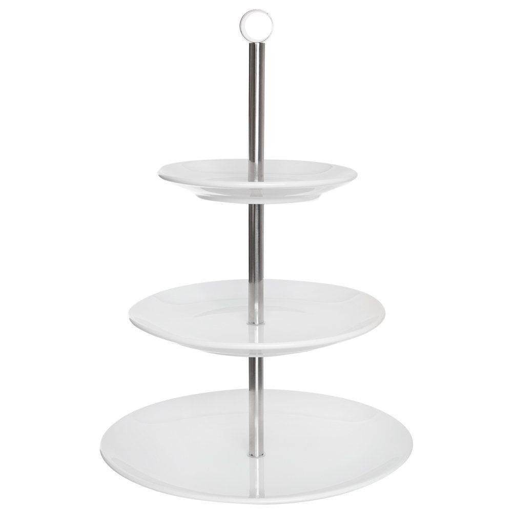 Tava pe 3 niveluri pentru fursecuri Orion, Portelan, Alb