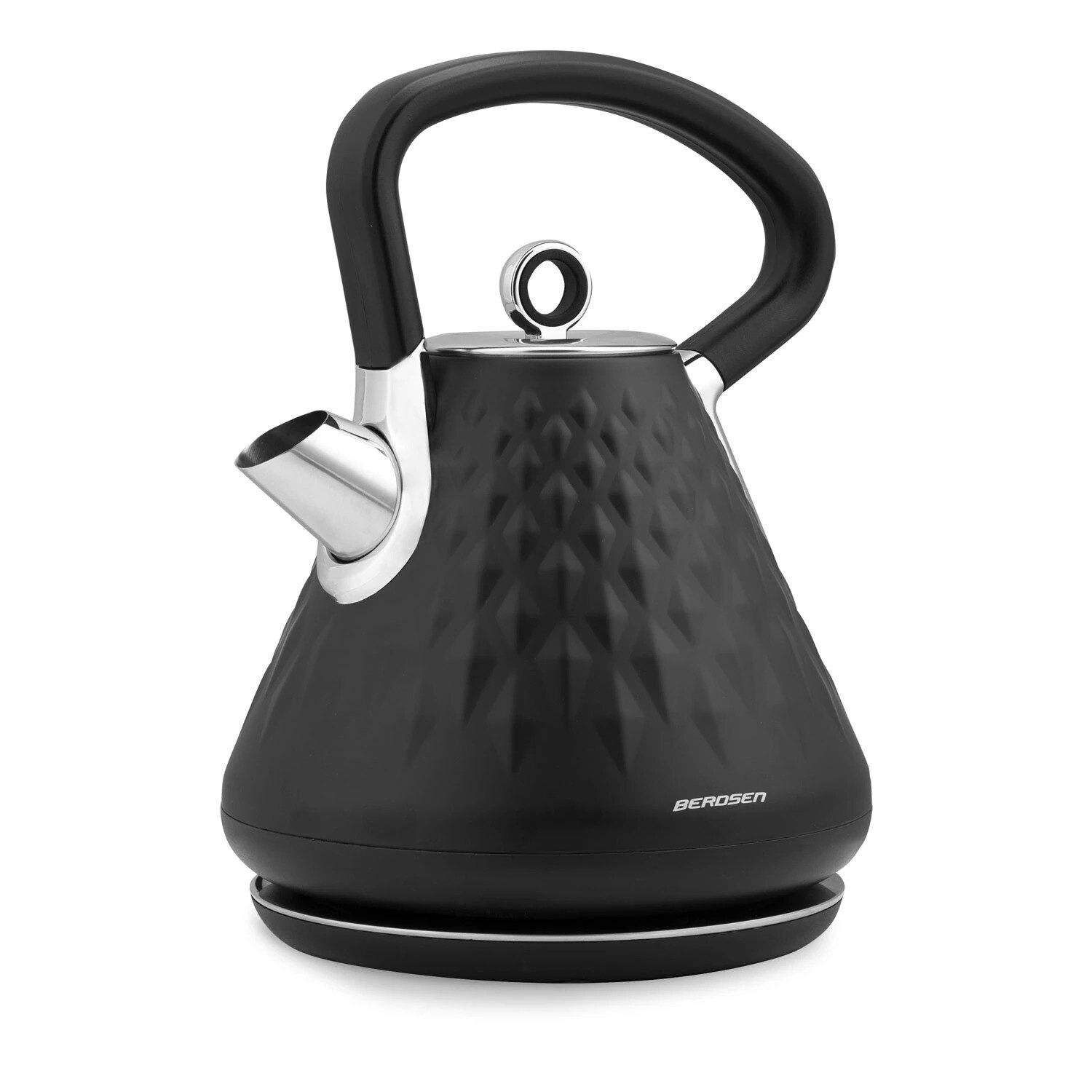 Ceainic electric cu capac, 1.7, filtru detasabil, comutator iluminat, negru, baza pivotanta, 29 x 21 cm