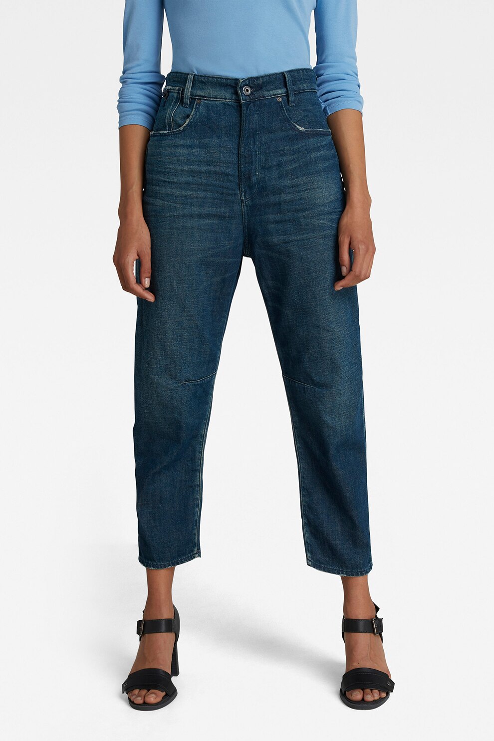 G-Star RAW, Blugi crop boyfriend C-Staq 3D, Albastru inchis