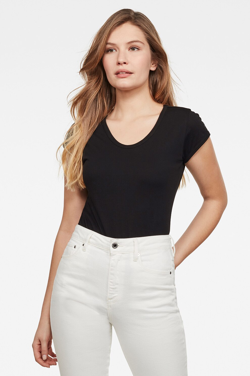 G-Star RAW, Tricou slim fit de bumbac organic Eyben, Negru