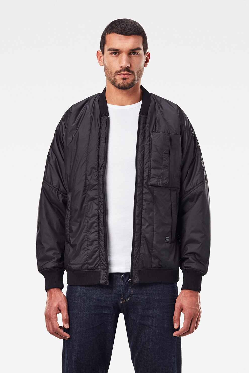 G-Star RAW, Jacheta cu vatelina subtire, Negru stins