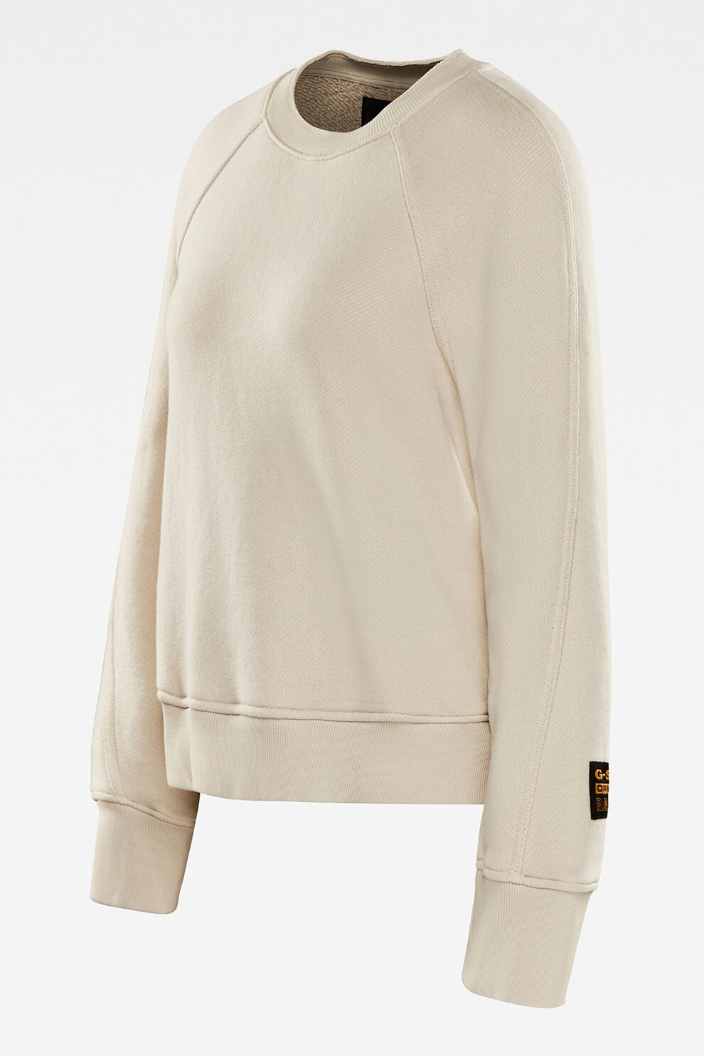 G-Star RAW, Bluza sport cu decolteu la baza gatului si maneci raglan, Maro nisip, S