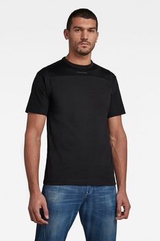 G-Star RAW, Tricou de bumbac organic cu detalii contrastante Motac, Negru, S G-Star RAW, Tricou de bumbac organic cu detalii contrastante Motac, Negru, S
