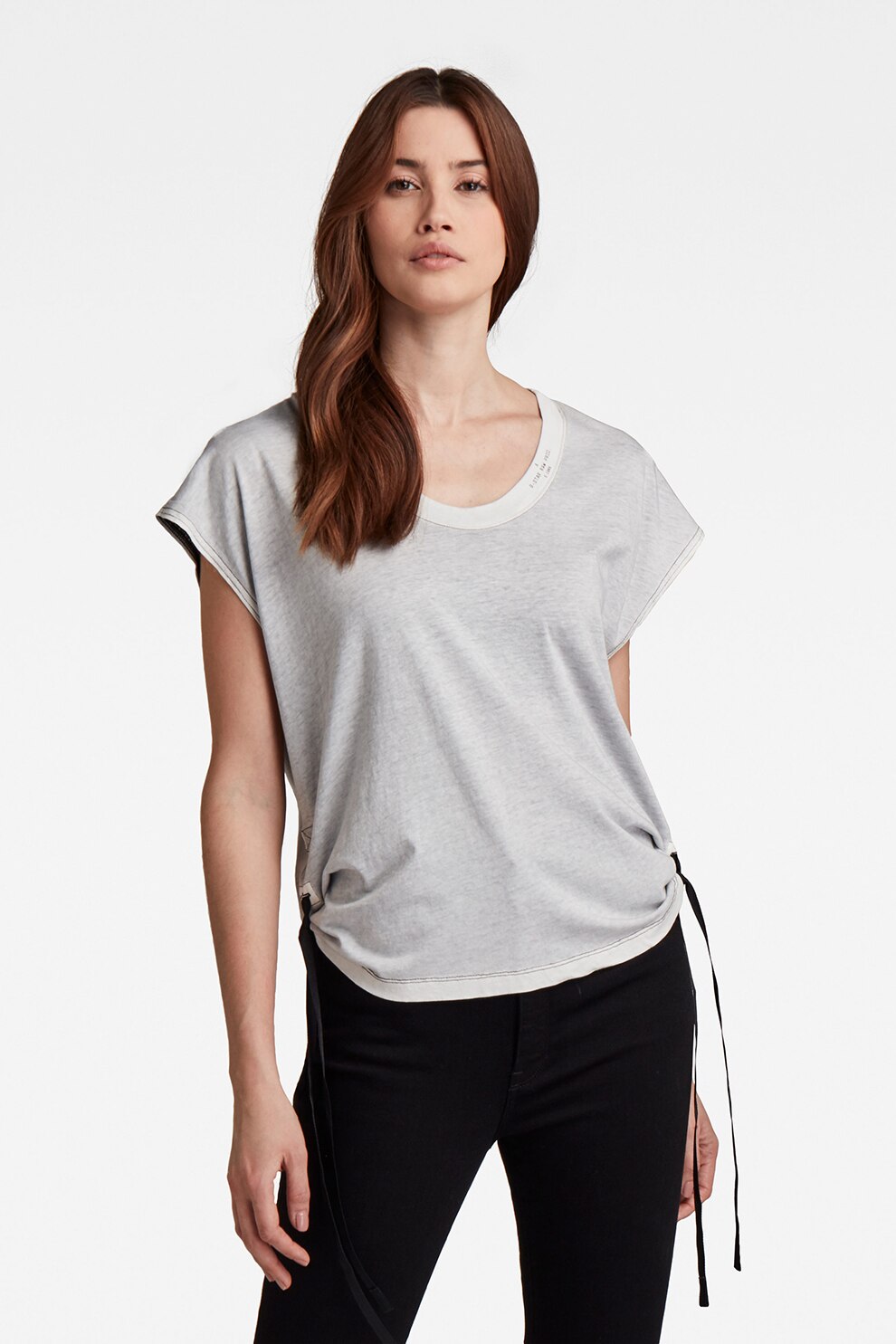 G-Star RAW, Tricou de bumbac organic, Gri inchis, XS
