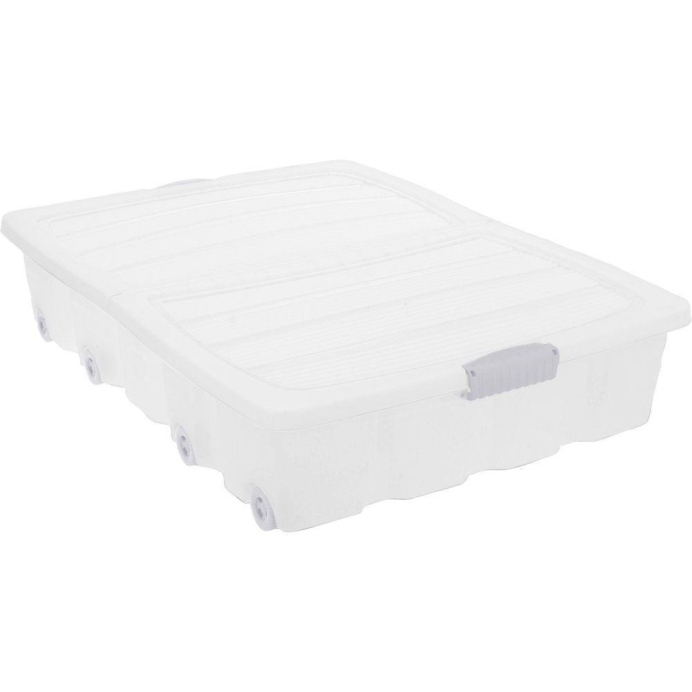 Cutie depozitare, Orion, Plastic, Cu roti, 78x58x17 cm, 52 L, Transparent