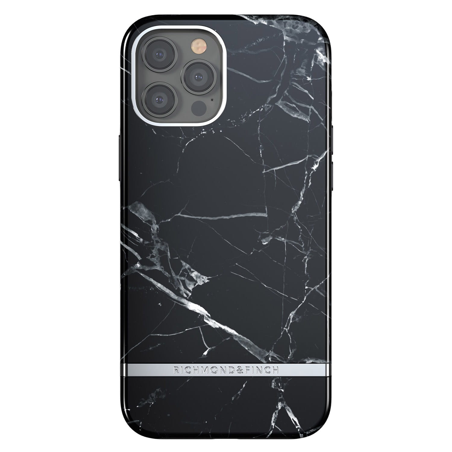 Husa de protectie Richmond & Finch Marble pentru iPhone 12 Pro Max, Plastic, Negru