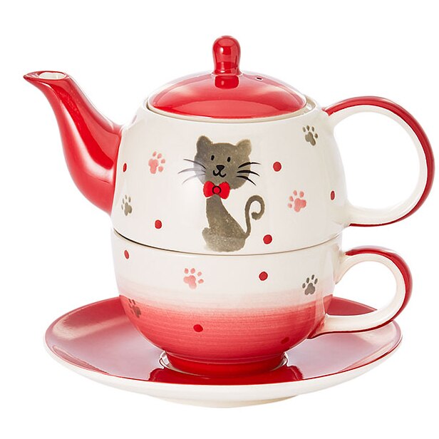 Ceainic Tea for one - Mascha, Alb / Rosu / Maro, , 600 ml